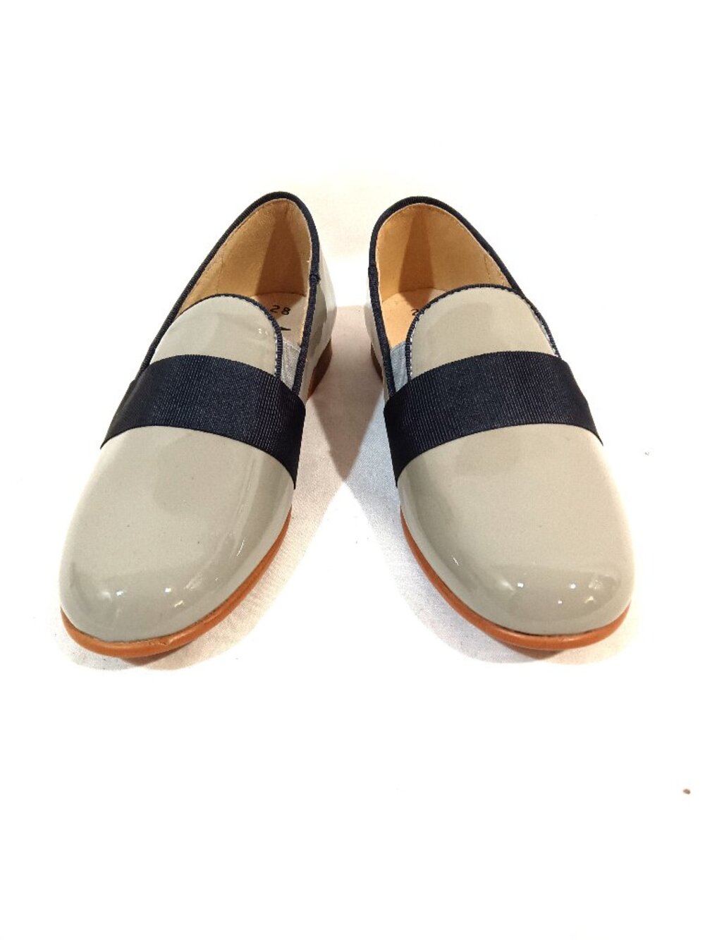Manelli Girls Shoes Size 11 USA 28 EU New Loafers Slip On Flats Light Grey Color